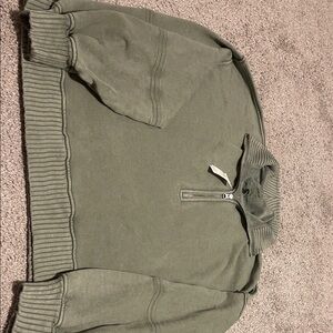 Aerie women’s Sage Green Zip-Up Sweater